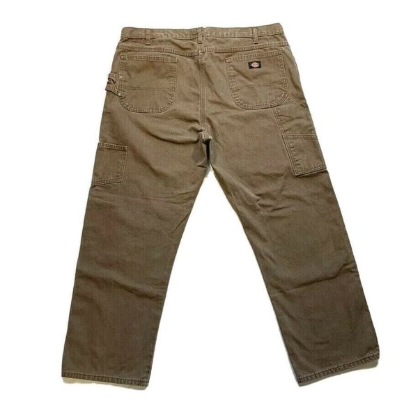 Vintage Dickies Duck Carpenter Jeans 42x30 Relaxed‎ Straight Canvas Pants Brown - Picture 1 of 9